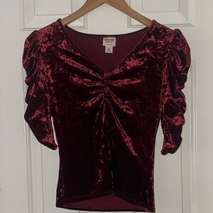 Mossimo Supply Co. Burgundy Velvet Blouse